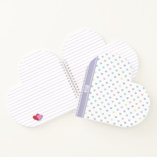Minimalist Soft Pastel Heart Pattern Personalized Notebook