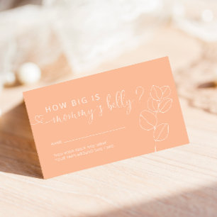 Minimalist Soft Peach How Big is Mommy's Belly Enclosure Card