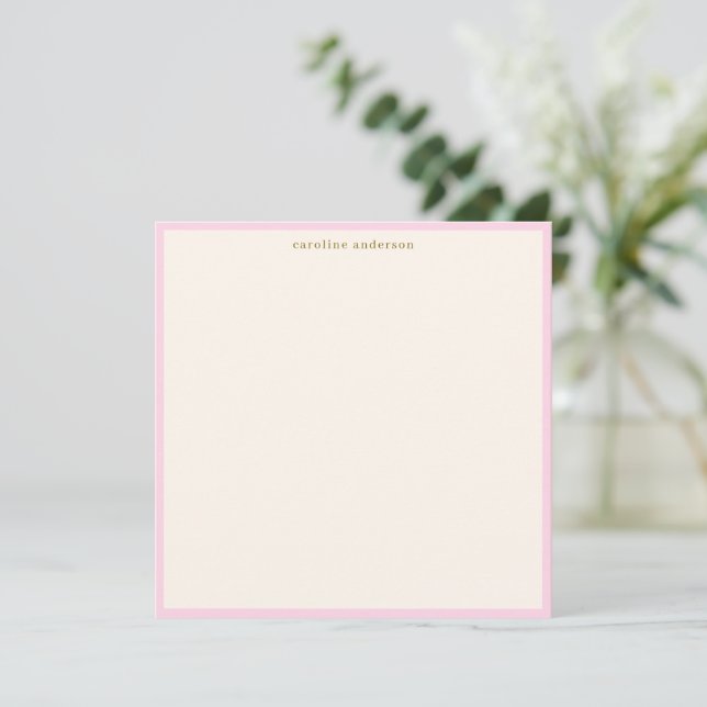 Minimalist Soft Pink Border Personalized Name Card (Standing Front)