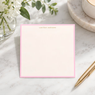 Minimalist Soft Pink Border Personalized Name Card