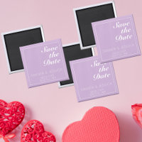 Minimalist Soft Purple & White Save the Date