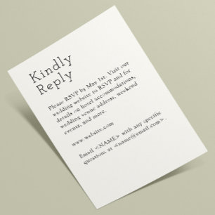 Minimalist Soft White Wedding RSVP Card