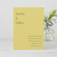 Minimalist Soft Yellow Elegant Chic Modern Wedding