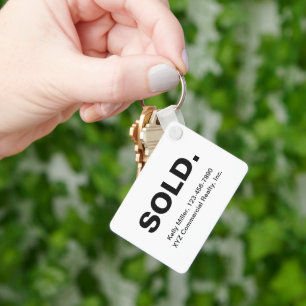 Minimalist SOLD Real Estate   Budget Marketing  Keychain