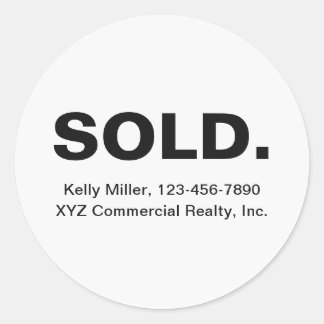 Minimalist SOLD Real Estate | Realtor Marketing Classic Round Sticker