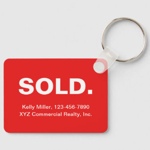 Minimalist SOLD Realtor   Budget New Home Closing  Keychain