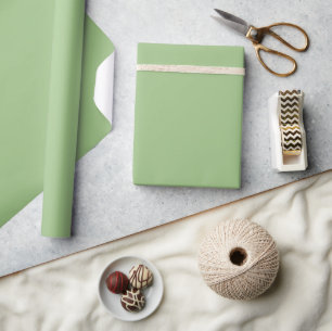 Minimalist Solid Elegant Sage Green Plain Wrapping Paper