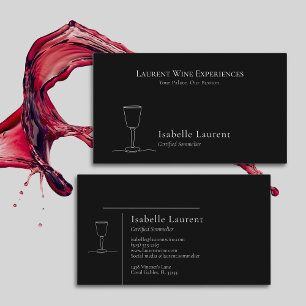 Minimalist Sommelier Wine Expert Business Card