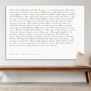 Minimalist Song Lyrics Neutral Script Typography Canvas Print