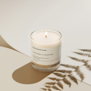 Minimalist Soy Scented Candle Black White Label