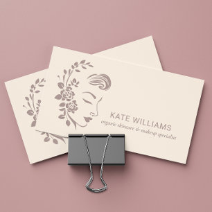 Minimalist Spa and Beauty Salon Floral Business Card