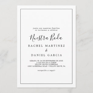 Minimalist Spanish Nuestra Boda Invitation