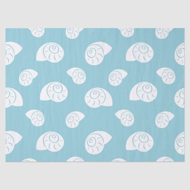 Minimalist Spiral Seashell Coastal Pattern Tissue Paper (Front)