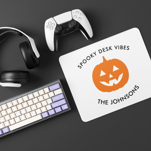 Minimalist Spooky Desk  – Personalized Halloween Mouse Pad (Creator Uploaded)