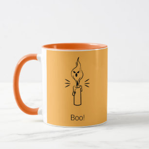 Minimalist Spooky Ghost Candle Boo Coffee Mug