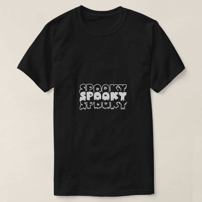 Minimalist Spooky – Halloween Typography Art T-Shirt (Design Front)