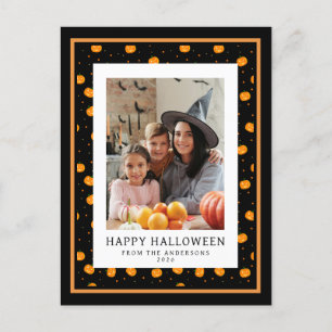 Minimalist Spooky Happy Halloween 1 Photo Holiday Postcard