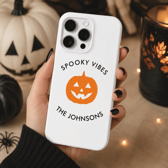 Minimalist Spooky Vibes – Personalized Halloween  Case-Mate iPhone Case (Creator Uploaded)