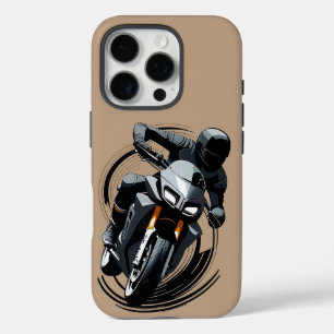 🏍️ Minimalist Sportbike Rider in Clean Modern iPhone 16 Pro Case