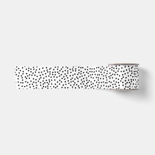 Minimalist Spots Simple Modern Cute Dalmatian Satin Ribbon