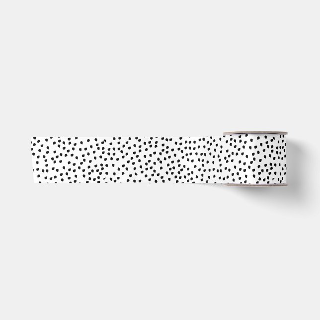 Minimalist Spots Simple Modern Cute Dalmatian Satin Ribbon (Front)