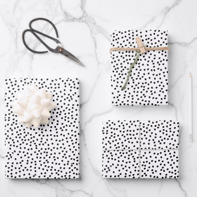 Minimalist Spots Simple Modern Cute Dalmatian Wrapping Paper Sheet (Front)