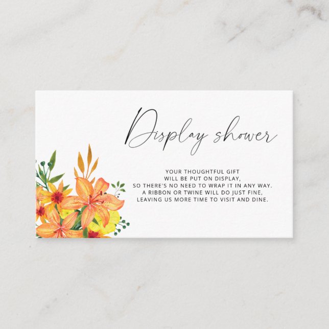 Minimalist spring Display shower Enclosure Card (Front)