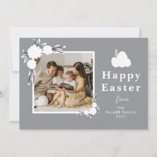 Minimalist Spring Easter Personalized Family Photo Holiday Card