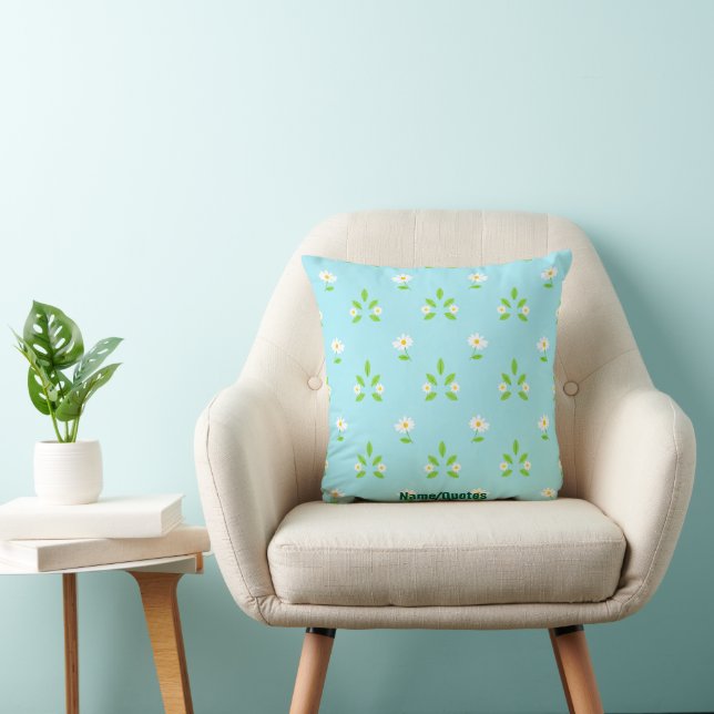 Minimalist Spring Floral Pattern Throw Pillow (Chair)