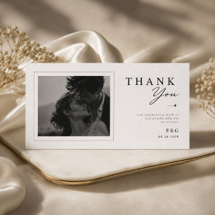Minimalist Square Photo Wedding Thank You Card. Card