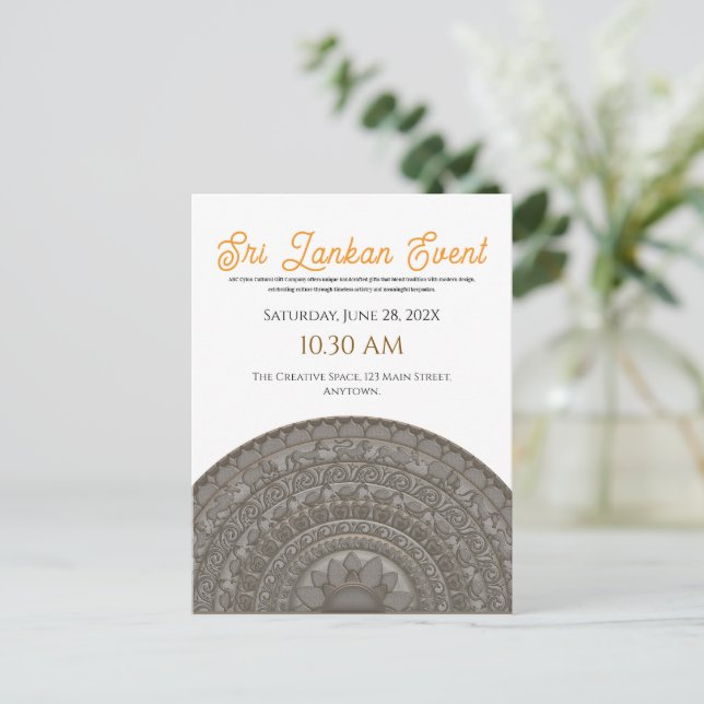 Minimalist Sri Lanka invitation design Postcard (Standing Front)