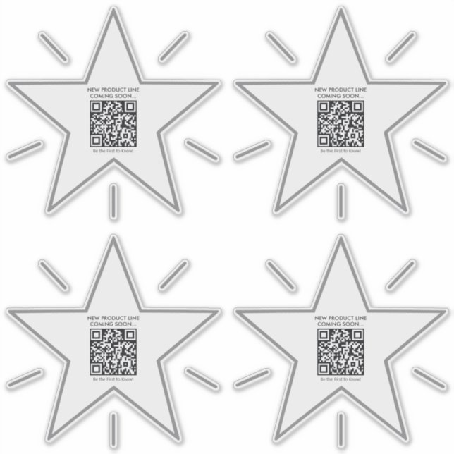 Minimalist Star Theme Promotional QR Code Stickers (Front)