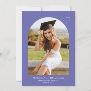 Minimalist Star Very Peri Arch 5 Photo Graduation Announcement