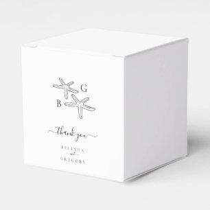 Minimalist Starfish Beach Monogram Wedding Favor Box