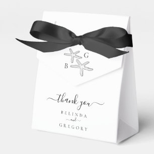 Minimalist Starfish Beach Monogram Wedding Favor Box