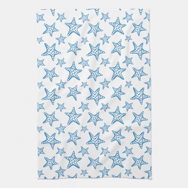 Minimalist Starfish Coastal Pattern (2) Kitchen Towel (Vertical)