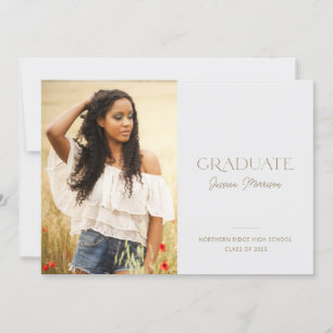 Minimalist Statement Name Photo Graduation Party Invitation