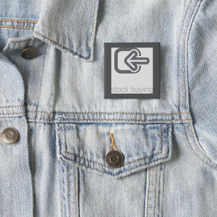 Minimalist Stock Buying Modern Financial Icon  2 Inch Square Button