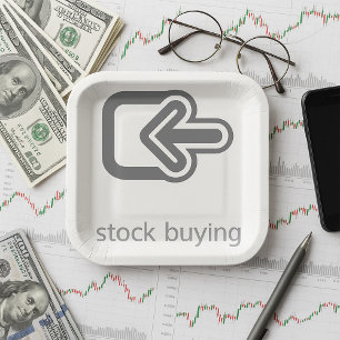 Minimalist Stock Buying Modern Financial Icon  Paper Plate