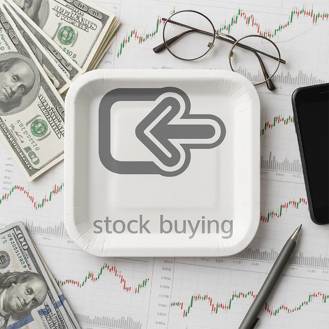 Minimalist Stock Buying Modern Financial Icon  Paper Plate (Creator Uploaded)