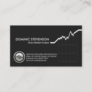 Minimalist Stock Market Graph Stock Broker Business Card