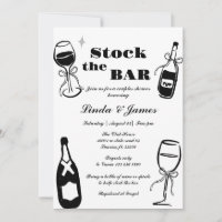 Minimalist Stock The Bar Couple Shower Invitation