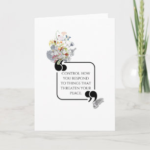 Minimalist Stoic Inner PEACE Illustrated quote Card