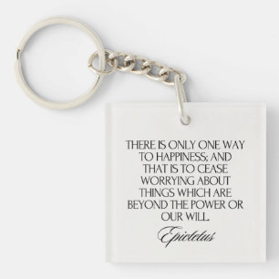Minimalist Stoic Wisdom Elegant Chic Epictetus Keychain