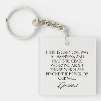 Minimalist Stoic Wisdom Elegant Chic Epictetus Keychain