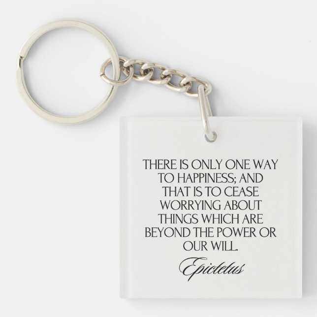 Minimalist Stoic Wisdom Elegant Chic Epictetus Keychain (Front)