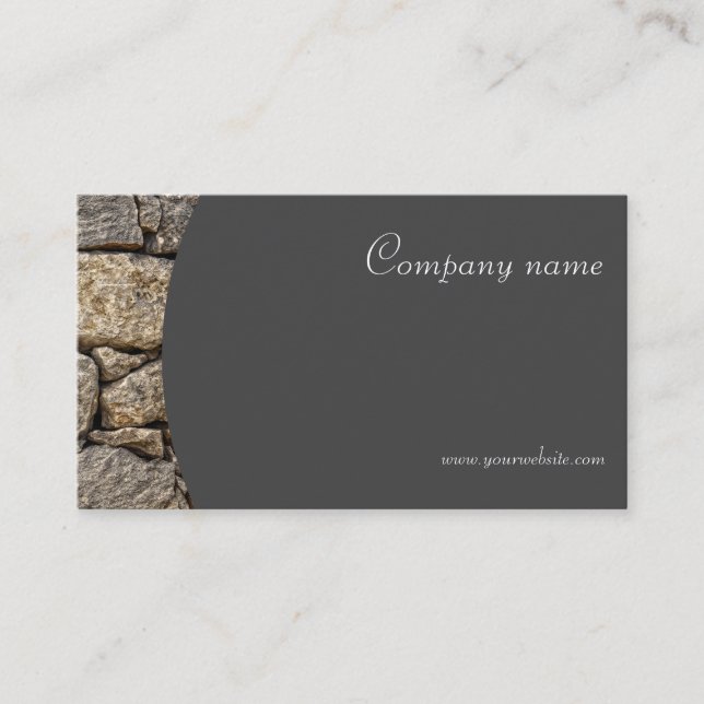 Minimalist stone photography QR grey Business Card (Front)