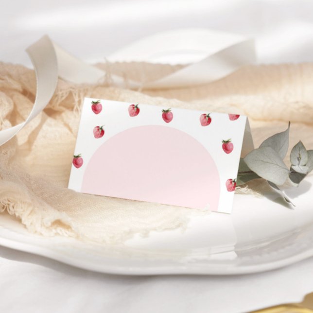 Minimalist strawberry food card. Strawberry Place Card (Creator Uploaded)