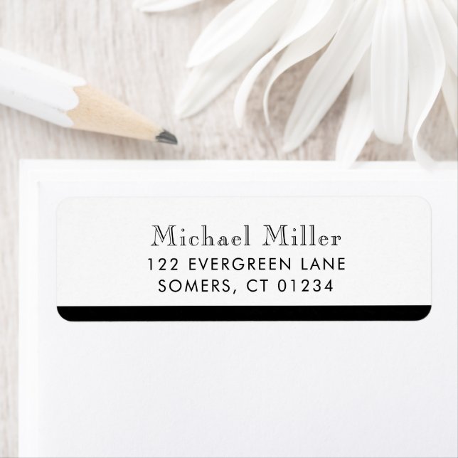 Minimalist Stripe Black/White Personalized Address (Insitu)