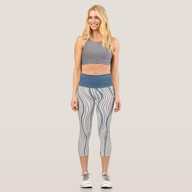 minimalist stripe sporty capri leggings (Front)